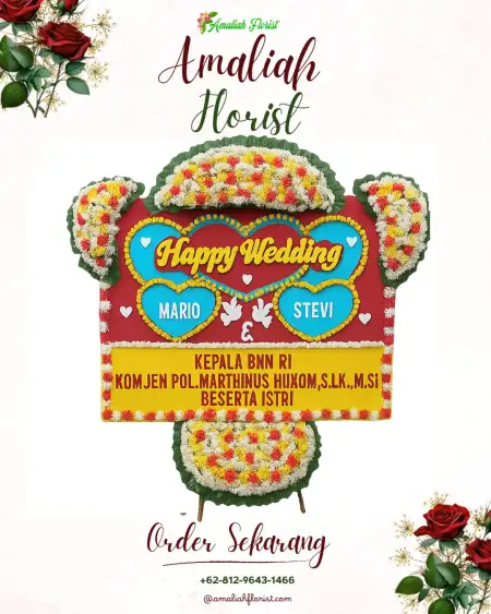 Papan Bunga Pernikahan Plered